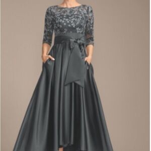 Elegant Dark Gray Evening Gown